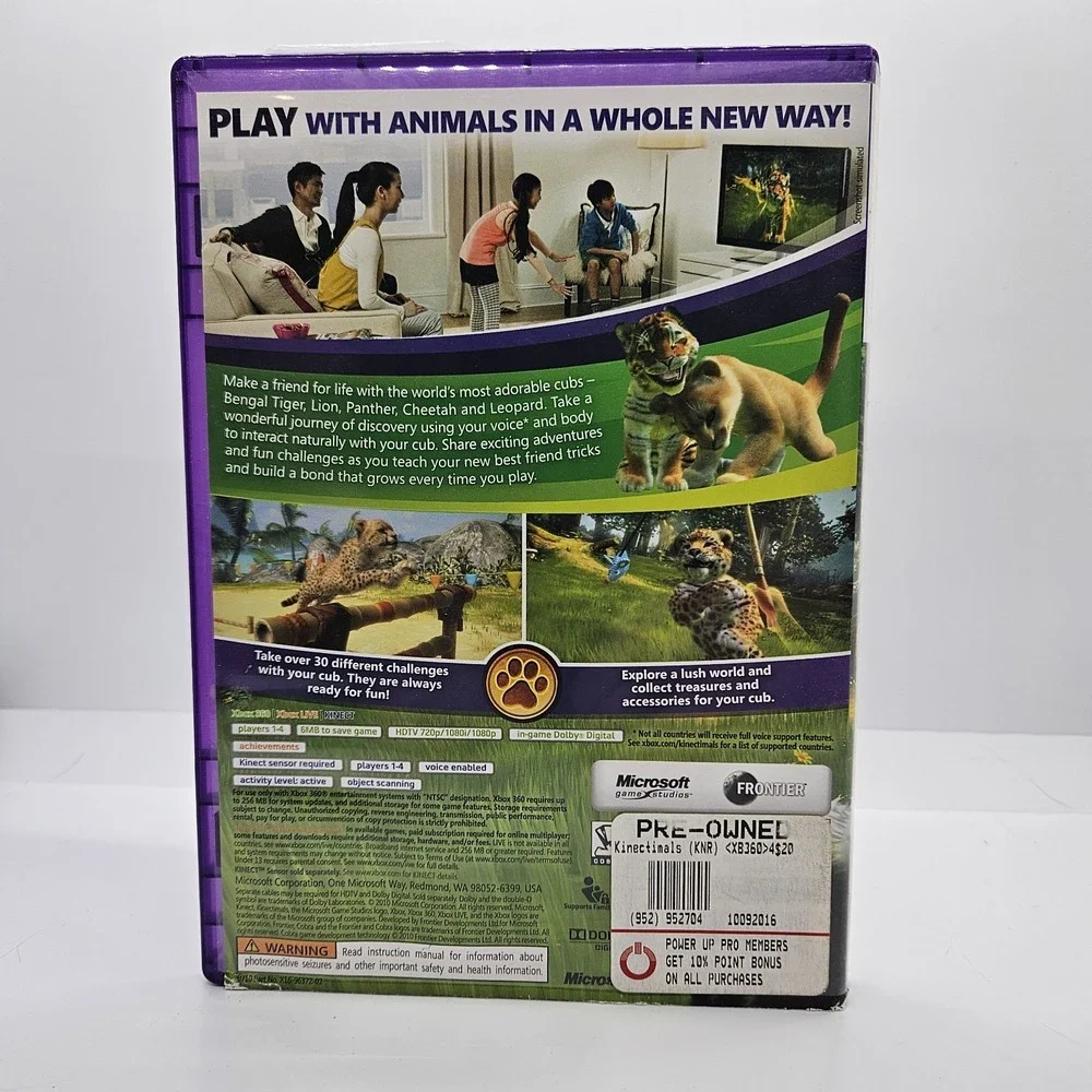 Kinectimals‎ Xbox 360 Game CIB Complete Kinect Required Purple Case